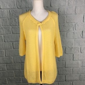 Westbound 3/4 Sleeve Yellow Lightweight Cardigan